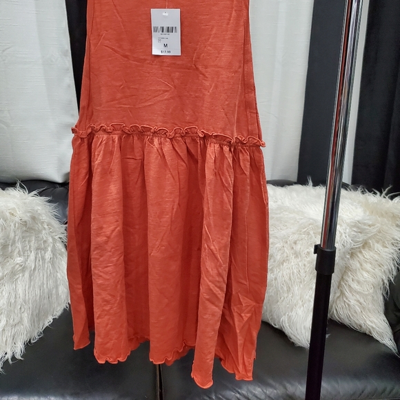 🔥NWT Forever 21 Ruffled Tank Skater Dress Rust - Picture 7 of 7